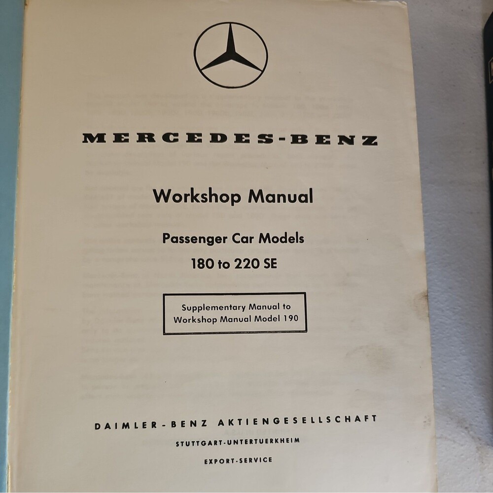 1955 Mercedes Benz 180 180a 180b 180c 180D 180Db 180Dc Service Repair Manual - Picture 3 of 9